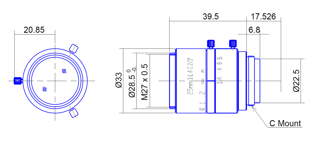Goyo Optical GMHR32514MCN-1 technical drawing