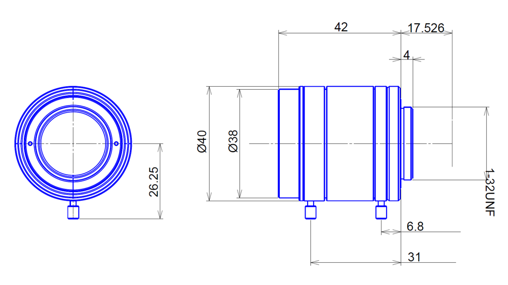 Goyo Optical GMTHR41614MCN-SWIR technical drawing