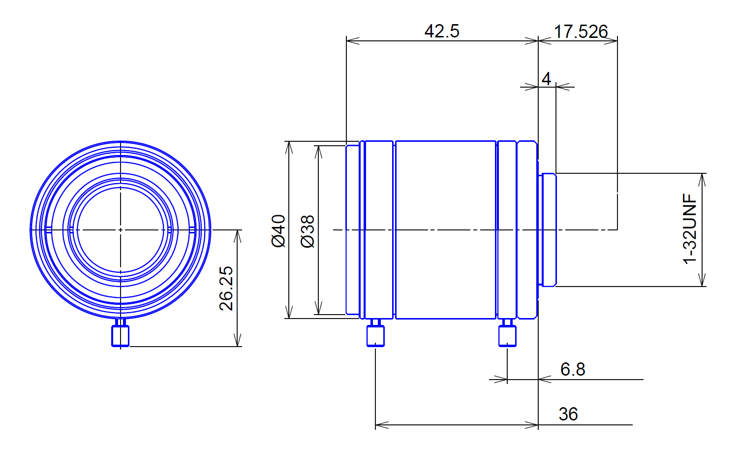 Goyo Optical GMTHR43514MCN-SWIR technical drawing
