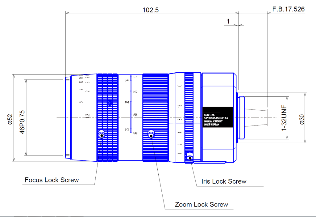 Goyo Optical GMZ28585MCN technical drawing