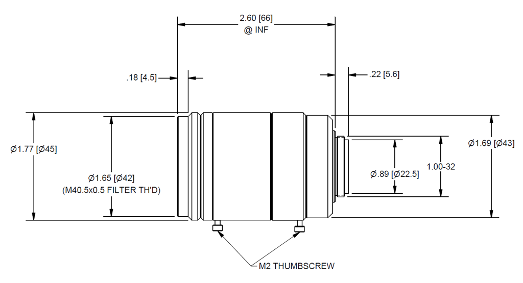 Navitar NMV-35M1.1 technical drawing