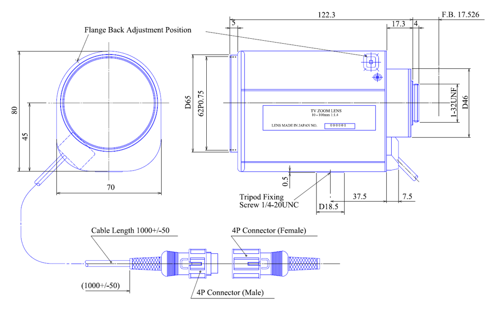 Goyo Optical GAZ10100M-S technical drawing